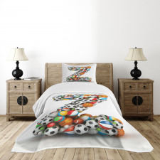 Colorful Sports Balls Bedspread Set