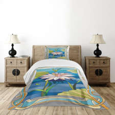 Stained Glass Lotus Bedspread Set