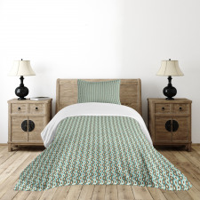 Simplistic Oval Shapes Bedspread Set