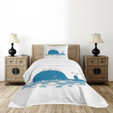 Sea Mammal with Seagull Bedspread Set