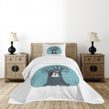 Rabbits Birds Snowfall Bedspread Set