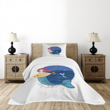 Mermaid Fish Night Sea Bedspread Set