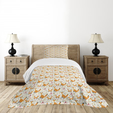 Mother Fox and Baby Bedspread Set