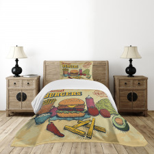 Burger Ingredients Bedspread Set