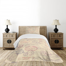 Retro Inspired Postage Bedspread Set