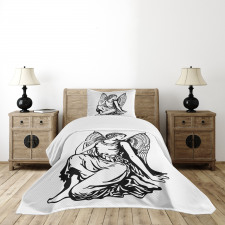 Young Angel Tattoo Bedspread Set