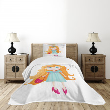 Cartoon Girl Bedspread Set