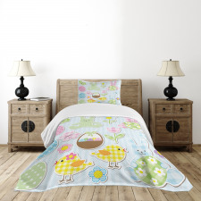 Pale Nursery Bunnies Bedspread Set