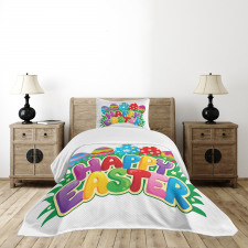 Cartoon Ornamental Eggs Bedspread Set