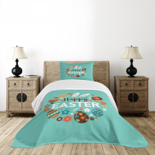 Spring Holiday Pattern Bedspread Set