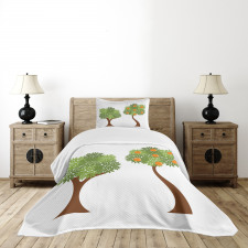 Trees with Leaves Bedspread Set