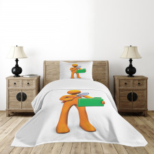 Man and Folder Bedspread Set