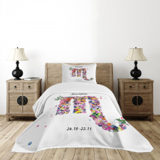 Floral Butterfly Bedspread Set