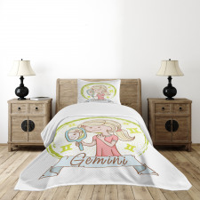 Girl with Mirror Bedspread Set