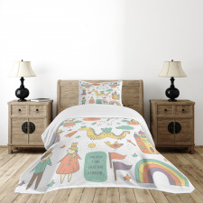 Doodle Dragon and King Bedspread Set