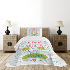 Doodle Floral Island Bedspread Set