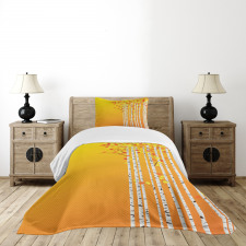 Autumn Season Birch Foliage Bedspread Set