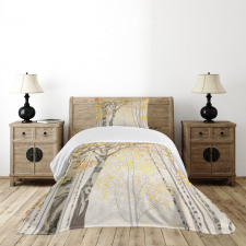 Birch Growth in Fall Bedspread Set