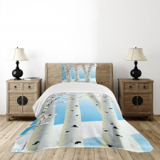 Seasonal Snow Forest Bedspread Set