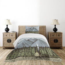 Sketchy Countryside Bedspread Set