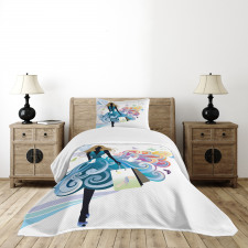 Shopping Woman Art Bedspread Set