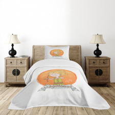 Cartoon Girl Bow Bedspread Set