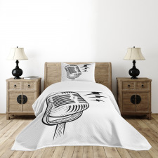 Retro Microphone Radio Bedspread Set