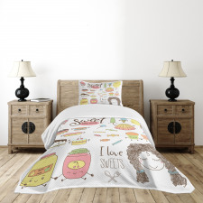 Girl with Sweets Bedspread Set