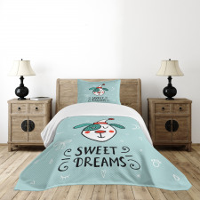 Funny Cartoon Dog Bedspread Set