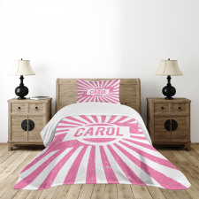 Kids Name Birthday Pink Bedspread Set