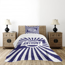 Masculine Name in Blue Bedspread Set