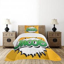 Male Name Comic Burst Bedspread Set