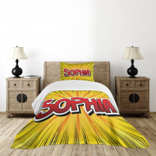 Retro Comic Western Name Bedspread Set