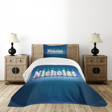 Boys Name Party Candle Bedspread Set