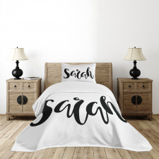 Monochrome Female Name Bedspread Set