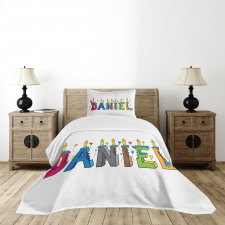 Grooving Male Name Cake Bedspread Set