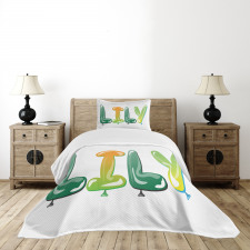 Common Girl Name Balloons Bedspread Set