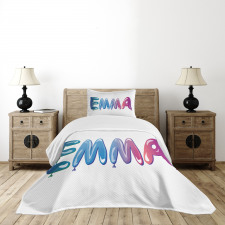 Feminine Balloon Name Bedspread Set