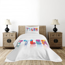 Arrangement of Letters Bedspread Set