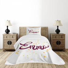 Girl Name Curved Font Bedspread Set