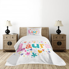 Vintage Doodle Flowers Bedspread Set