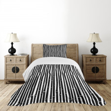 Black and White Stems Bedspread Set