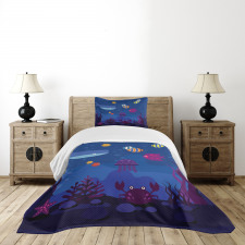 Aquarium Fish Whale Bedspread Set