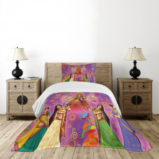 Woman Paisley Bedspread Set