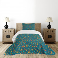 Tropical Cartoon Fauna Bedspread Set