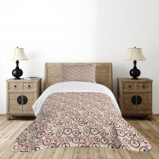 Pink Flowers Doodle Bedspread Set
