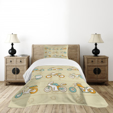 Motorcycles City Traffic Bedspread Set