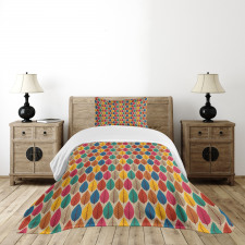 Fallen Leaves Colorful Bedspread Set