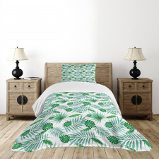 Watercolor Leafage Bedspread Set