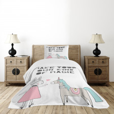 Bunny in Dress Unicorn Bedspread Set